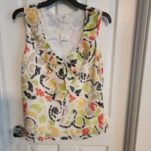 New, Sleeveless Flowered Blouse by Cato, size XL.